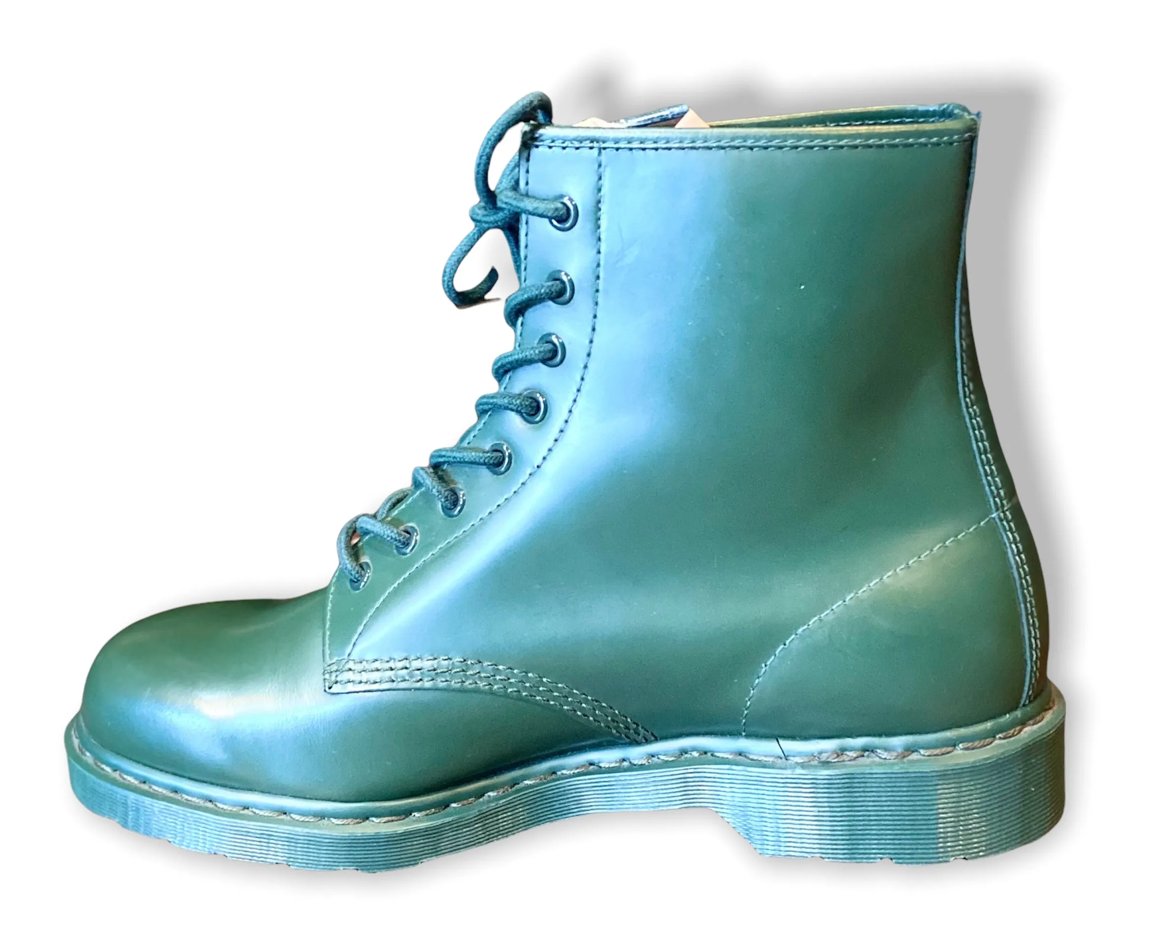 1460 Green Mono Smooth Leather Lace Up Boot