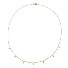 7D 18K Gold Necklace w. Diamonds