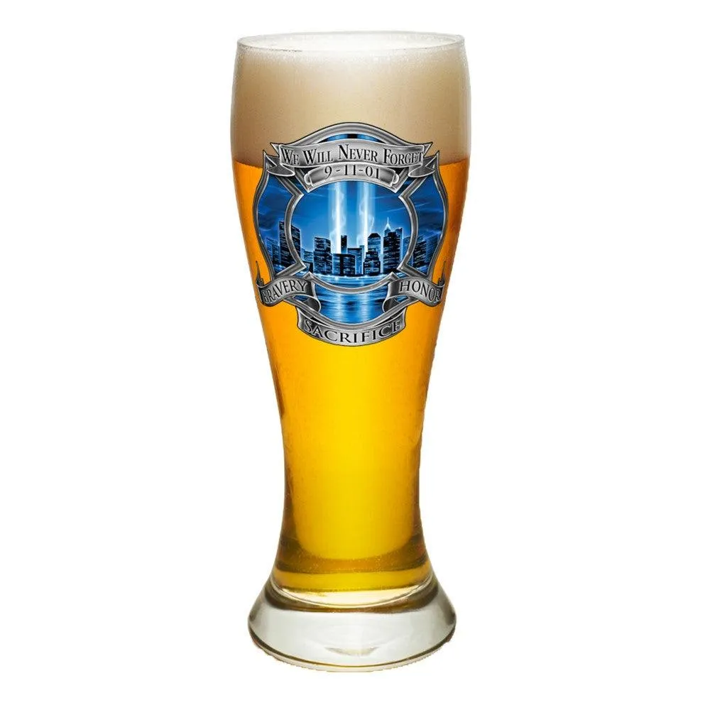 9/11 Blue Skies Firefighter Pilsner Glass Set