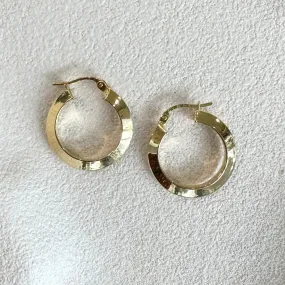 9ct Yellow Gold Knife-Edge Hoop Earrings