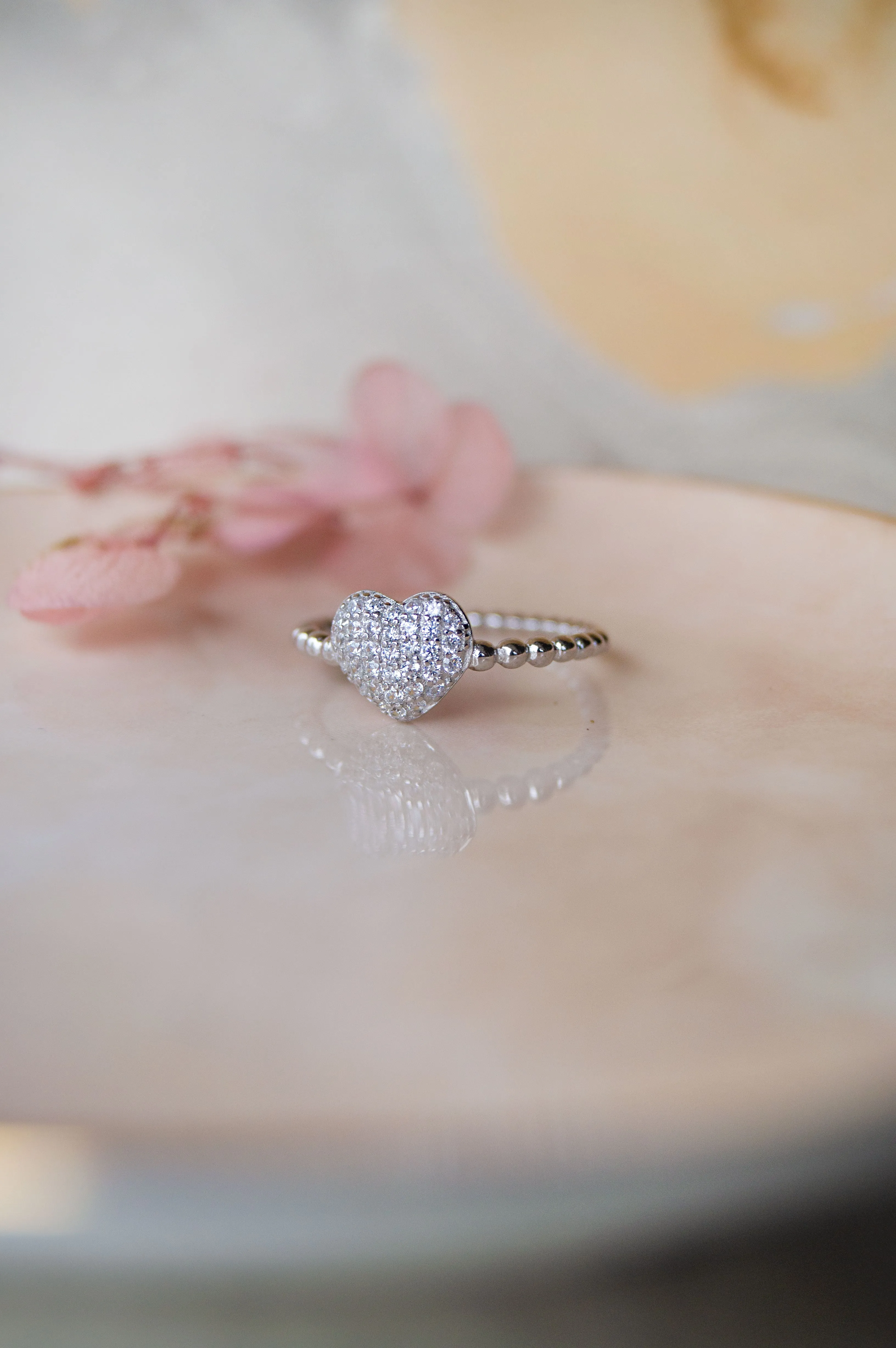 Adorable Cluster Heart Sterling Silver Ring