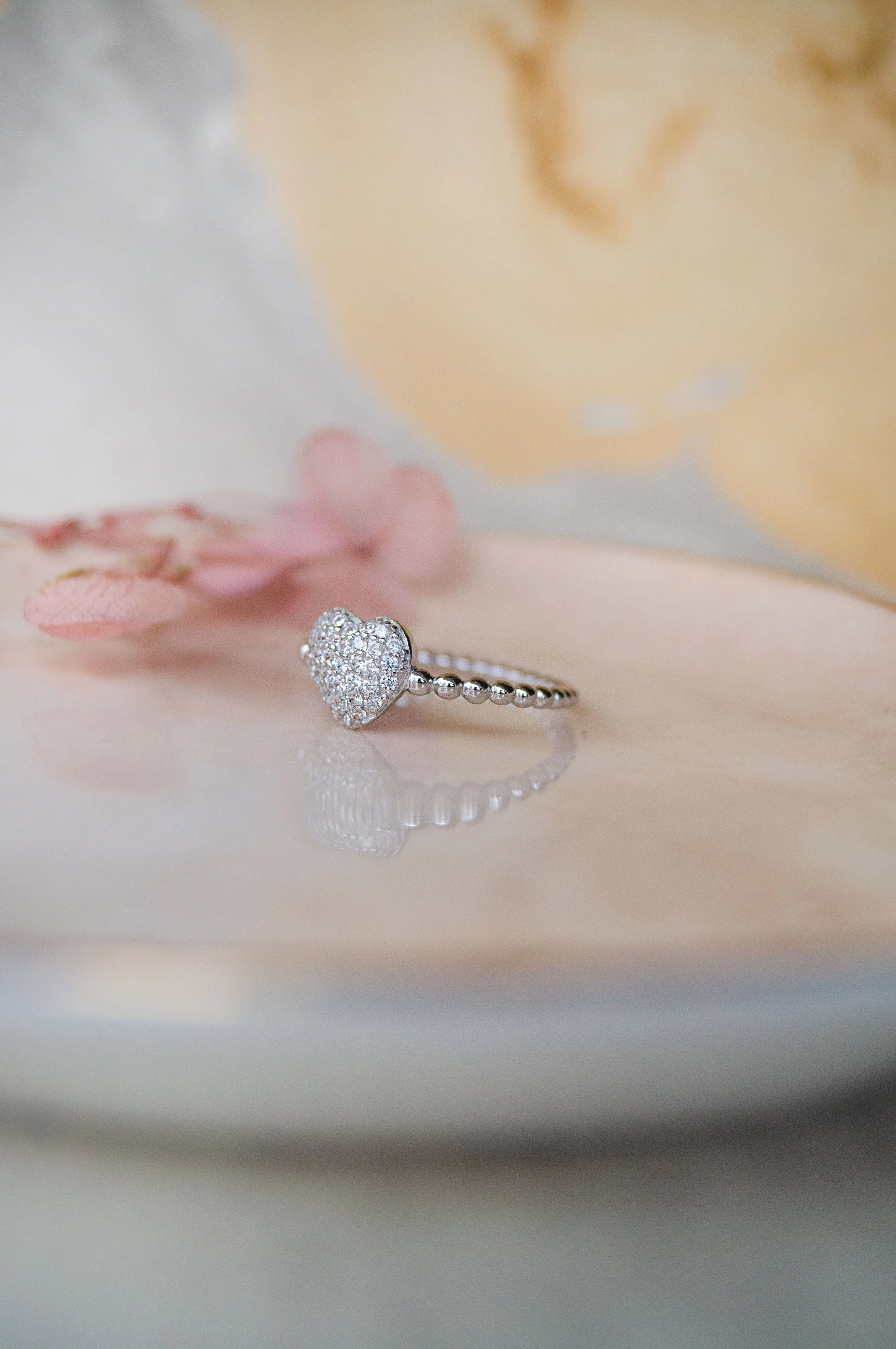 Adorable Cluster Heart Sterling Silver Ring