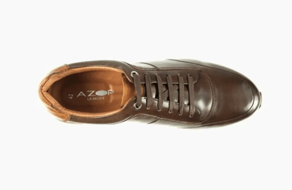 Azor la Mode Calabria Brown Leather Trainers