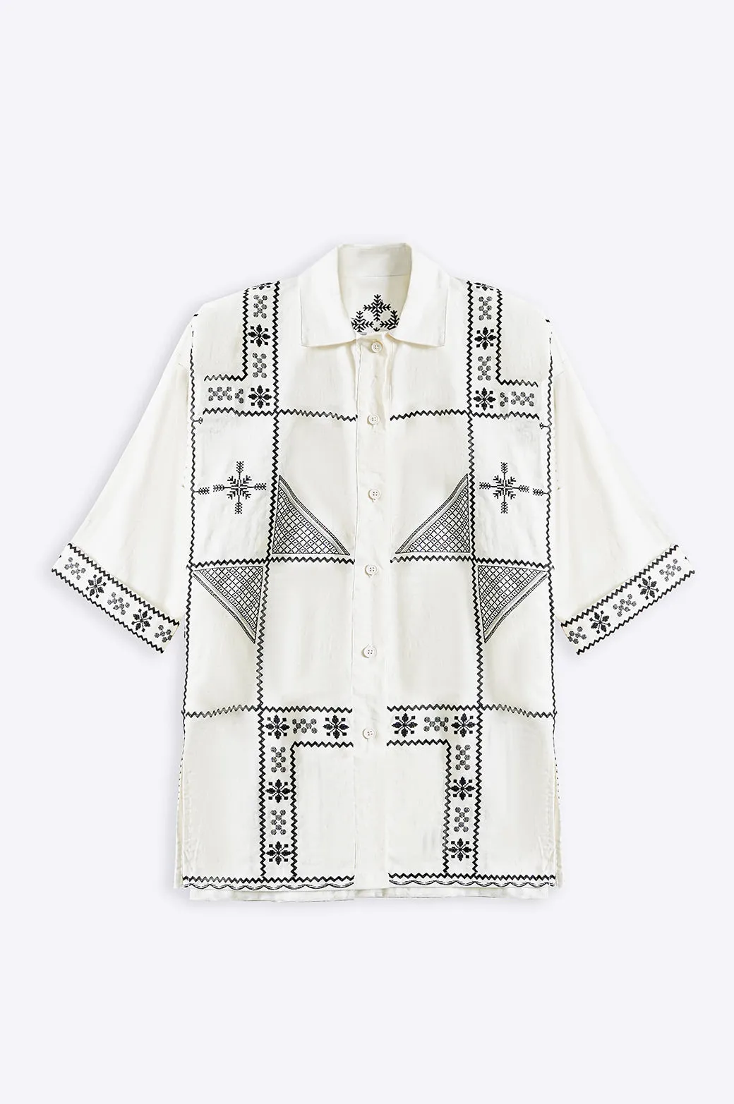 AZTEC EMBROIDERED LINEN SHIRT