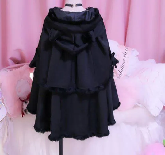 Black Cat Hoodie Bat Sleeve Cloak Coat SD01743