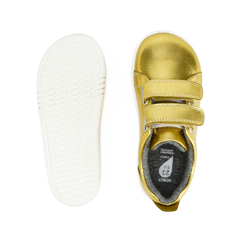 Bobux I-Walk Grass Court Switch Gold Metallic (White   Seashell)