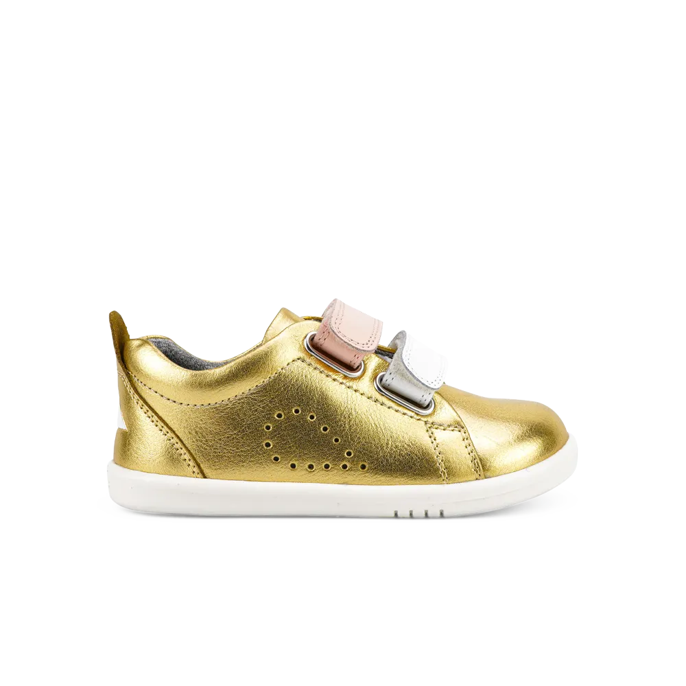 Bobux I-Walk Grass Court Switch Gold Metallic (White   Seashell)