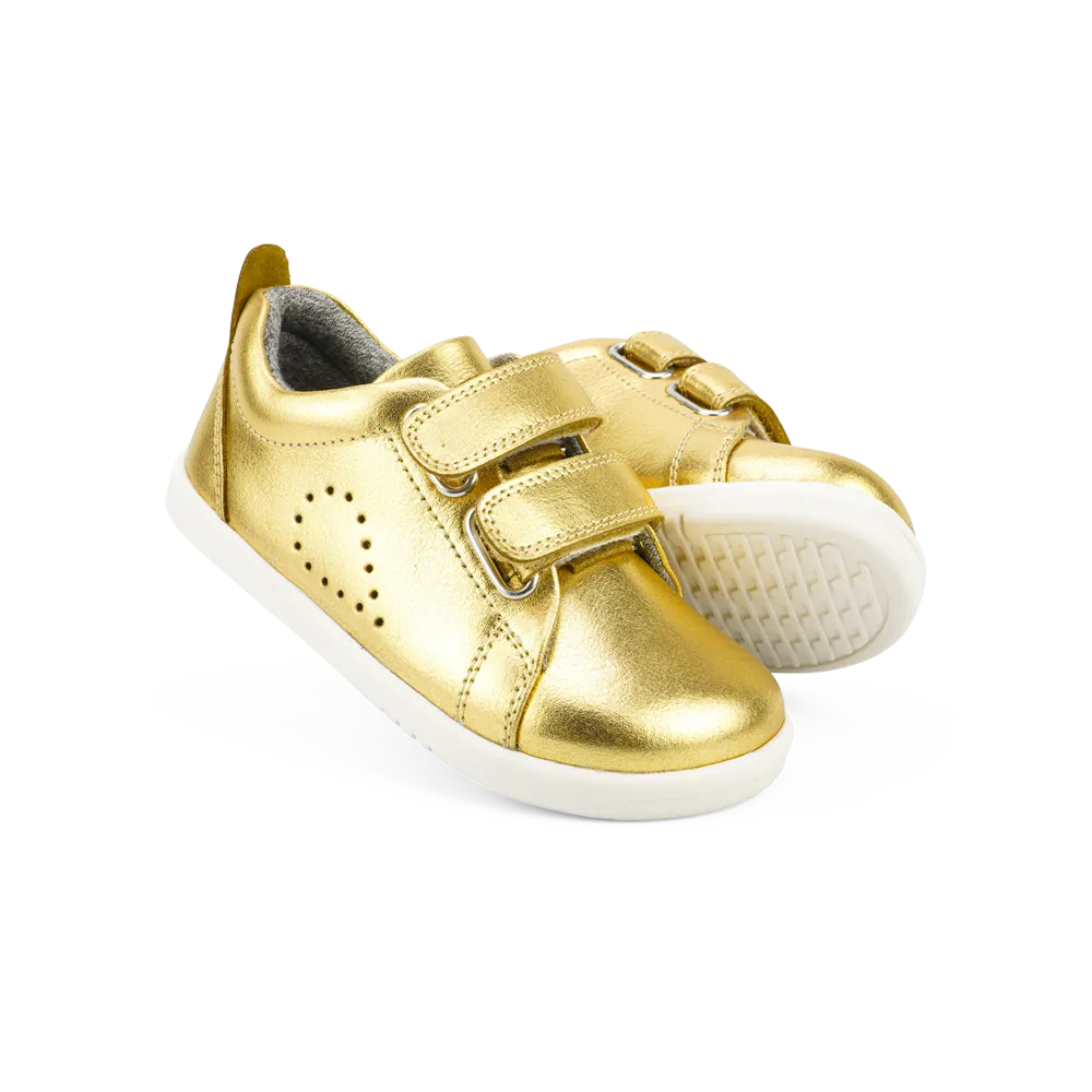 Bobux I-Walk Grass Court Switch Gold Metallic (White   Seashell)