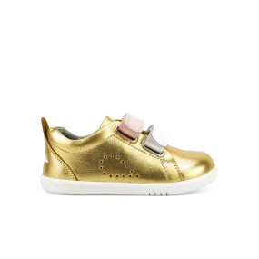 Bobux I-Walk Grass Court Switch Gold Metallic (White   Seashell)