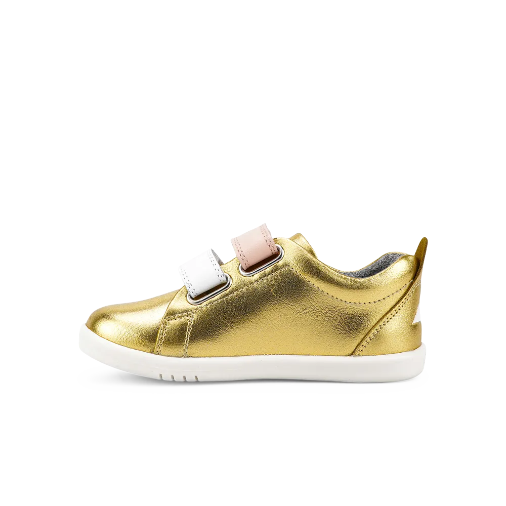 Bobux I-Walk Grass Court Switch Gold Metallic (White   Seashell)