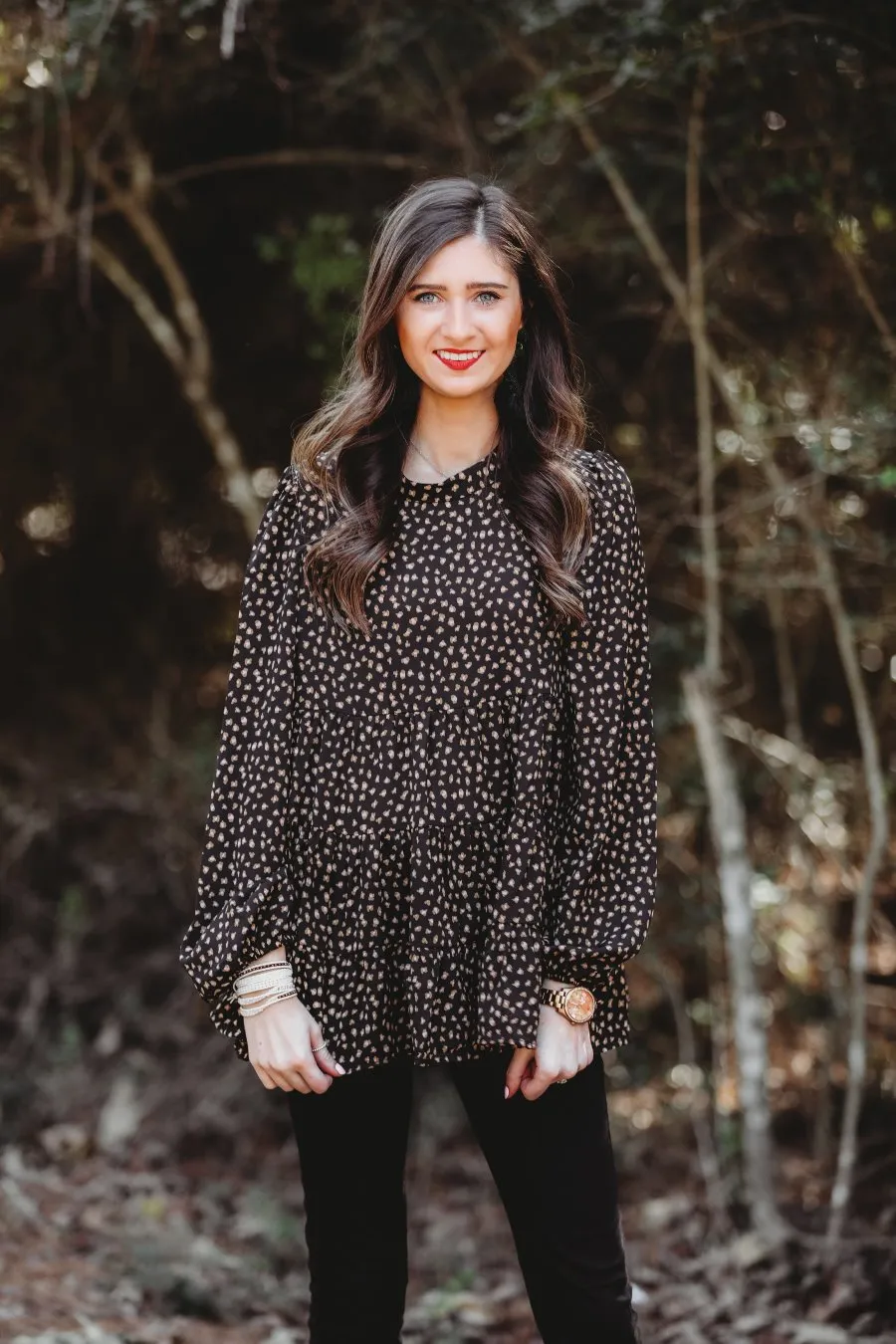 Brielle Animal Print Babydoll Top