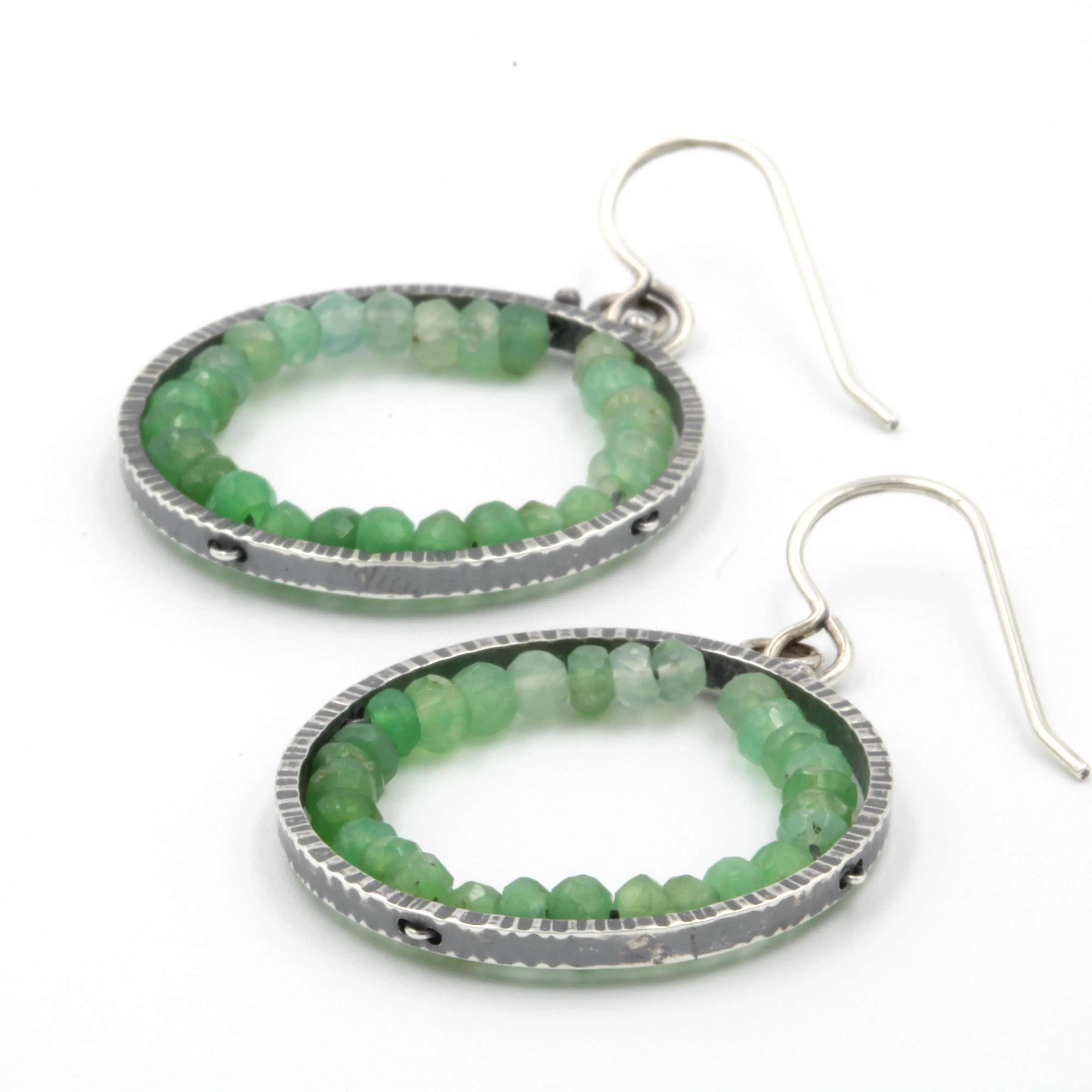 Chrysoprase "Geode" Earrings