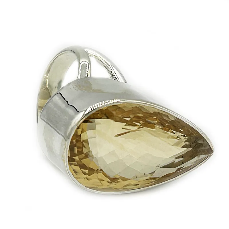 Citrine Teardrop Chunky Gemstone Ring