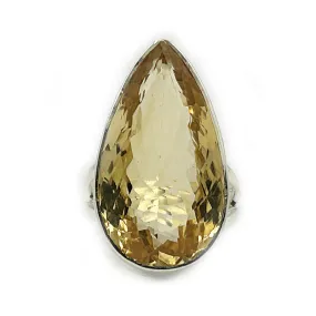 Citrine Teardrop Chunky Gemstone Ring