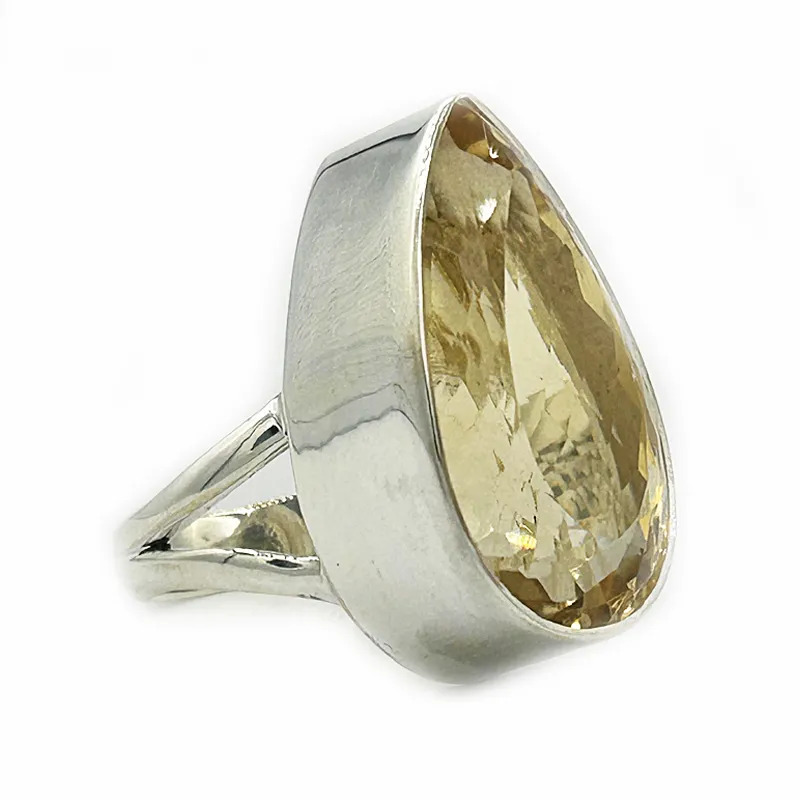 Citrine Teardrop Chunky Gemstone Ring