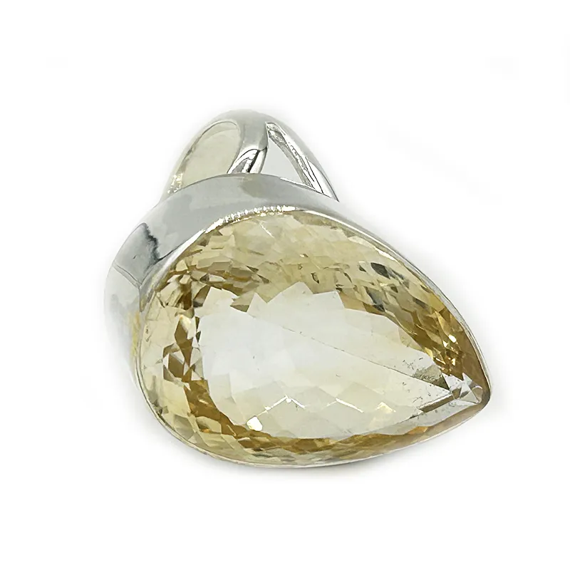 Citrine Teardrop Chunky Gemstone Ring