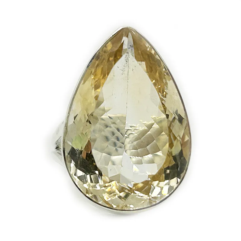 Citrine Teardrop Chunky Gemstone Ring