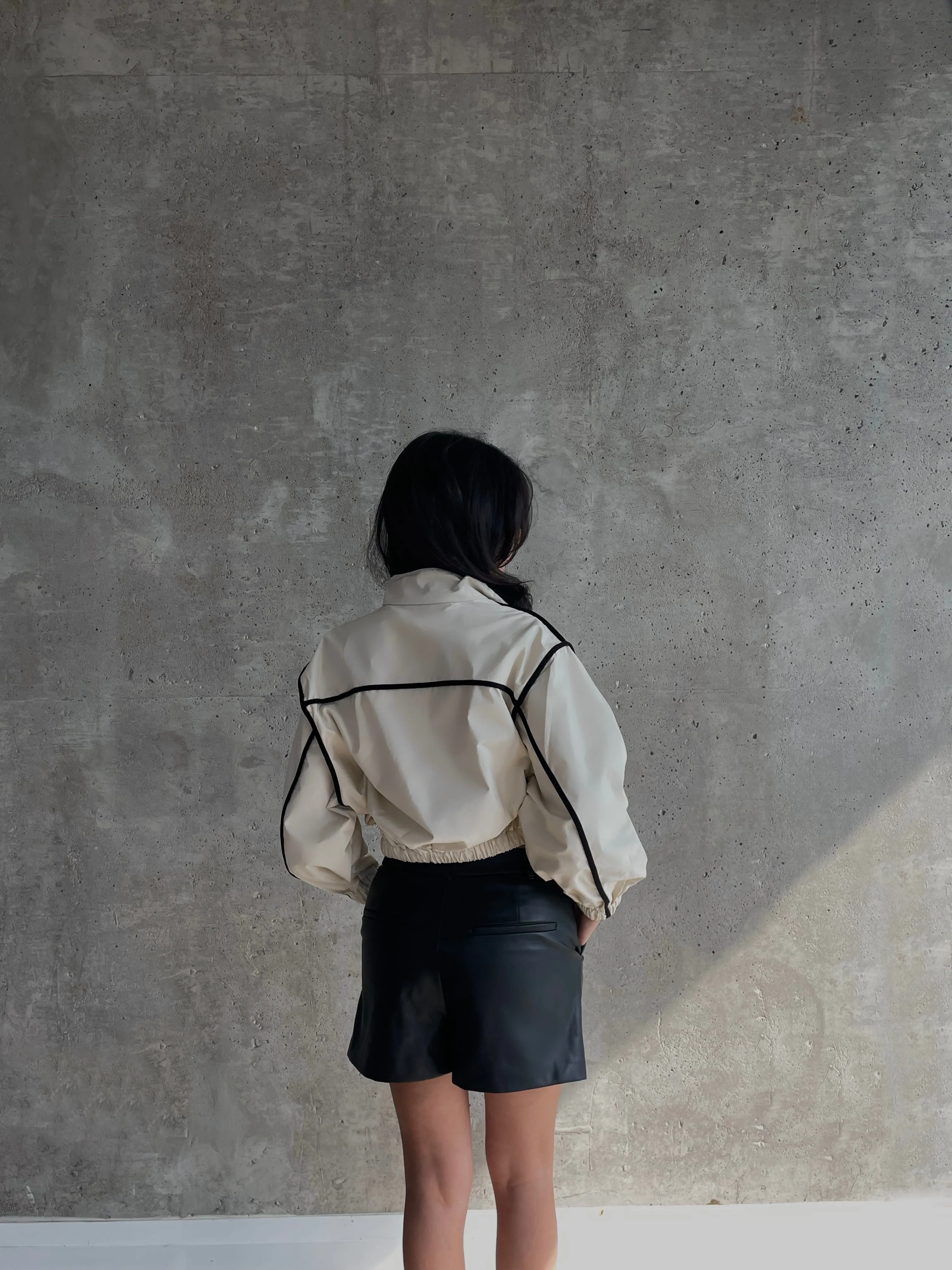 Cropped Cotton Jacket - Ivory