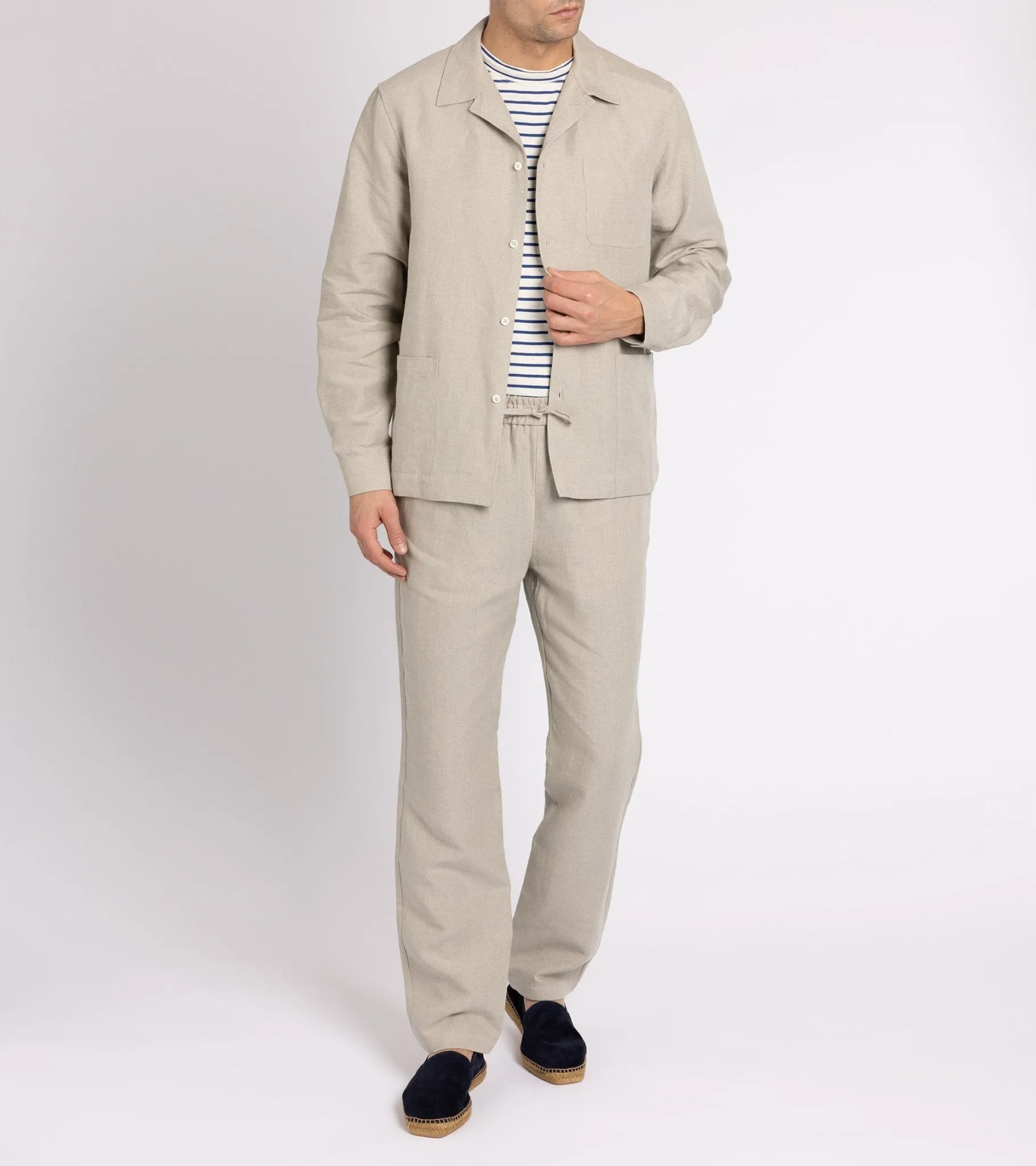 De Bonne Facture Belgian Linen Painter's Jacket: Undyed Flax