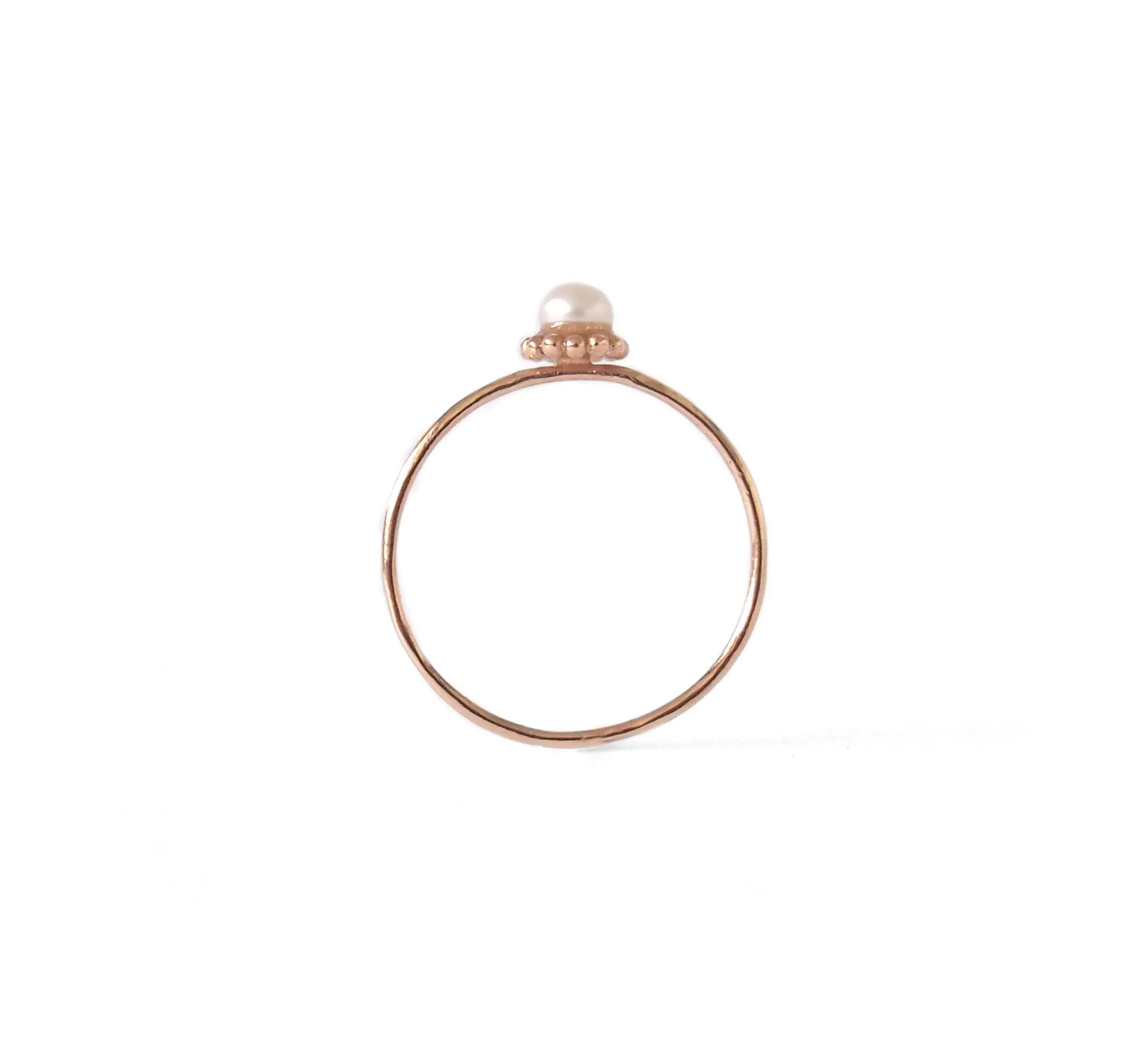 Dot Pearl Ring, Rose Gold