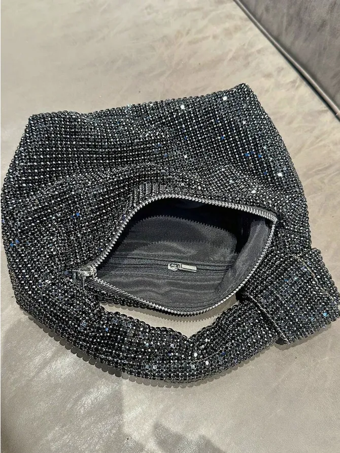 Elegant Evening Clutch with Rhinestone Detailing