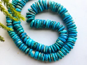 Genuine Arizona Turquoise Smooth Heishi Shape Beads