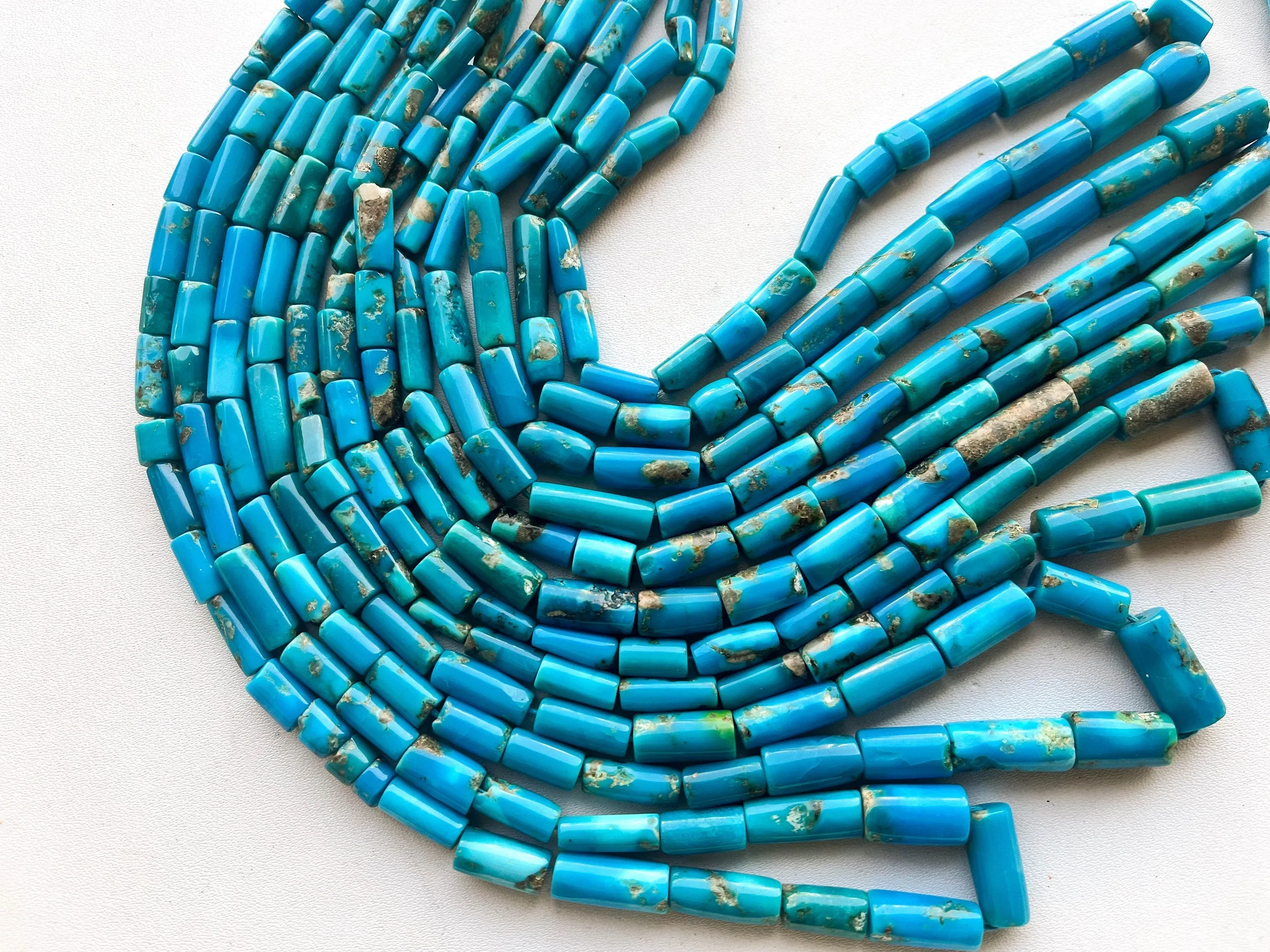 Genuine Arizona Turquoise Smooth Tube Shape Beads, Turquoise Gemstone Beads, Arizona Turquoise Gemstone Beads, Turquoise Beads, BFYJ157