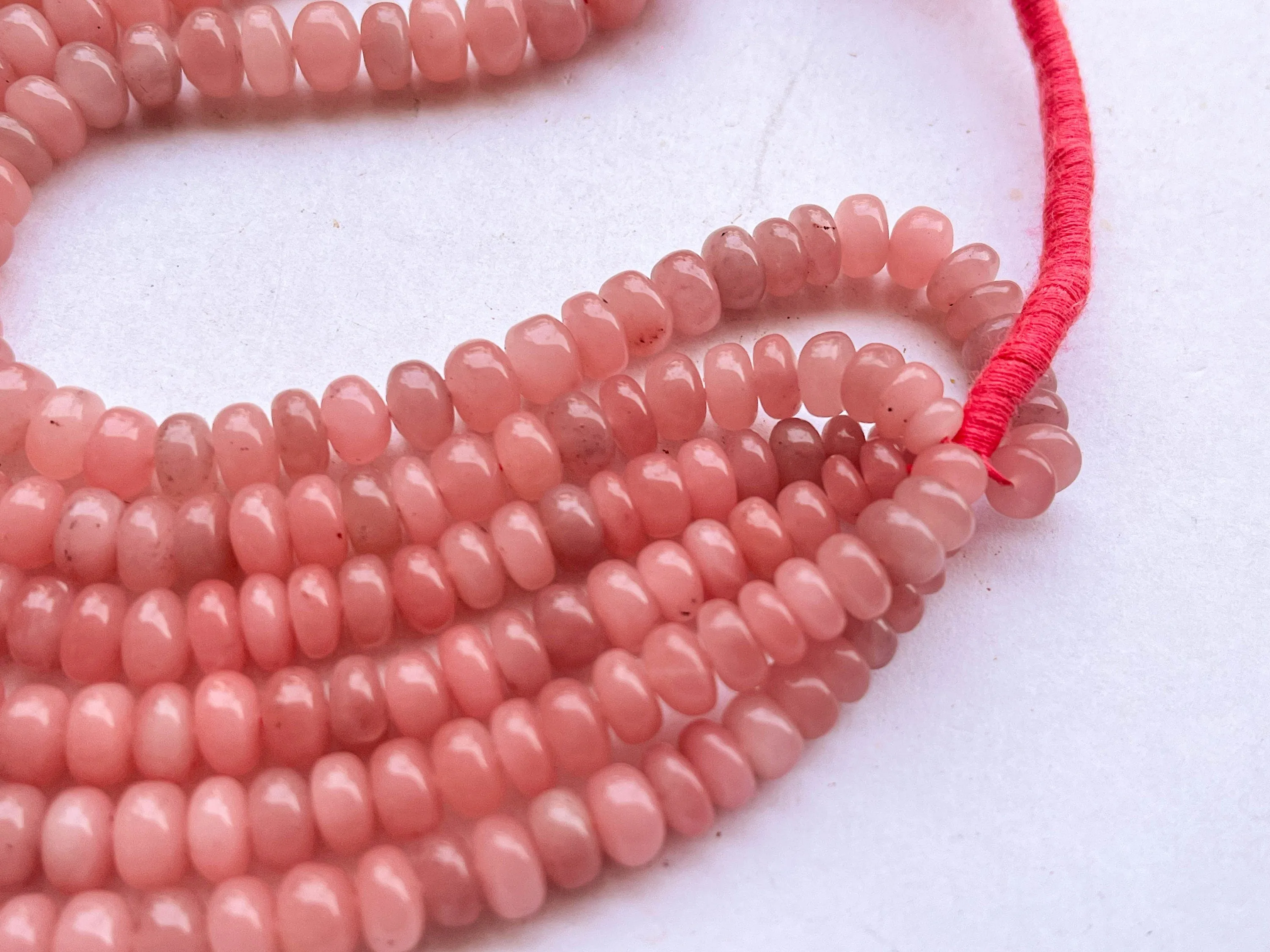 Guava Quartz Smooth Rondelle Shape Beads | 6MM to 9MM  |16 Inch