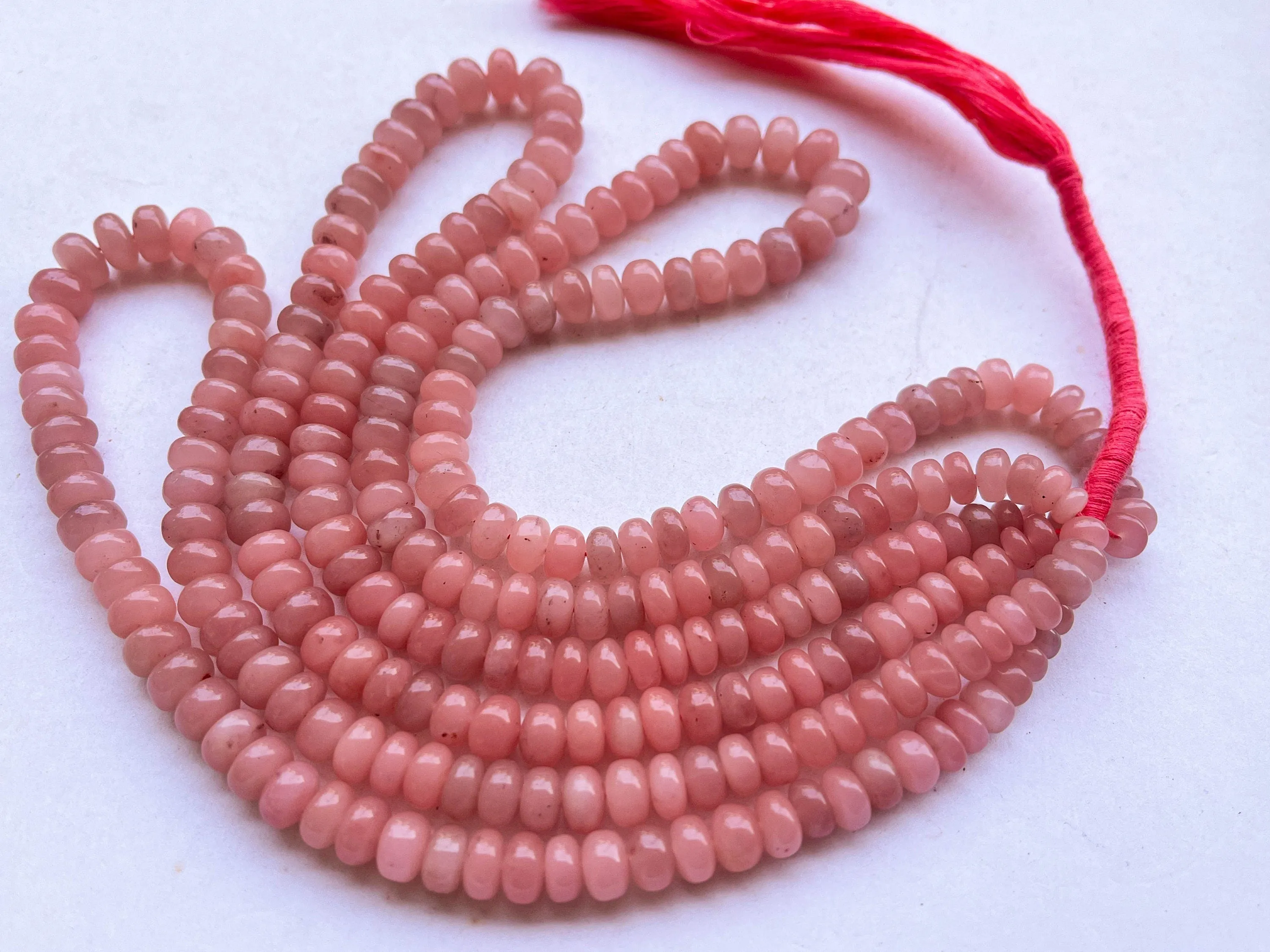 Guava Quartz Smooth Rondelle Shape Beads | 6MM to 9MM  |16 Inch