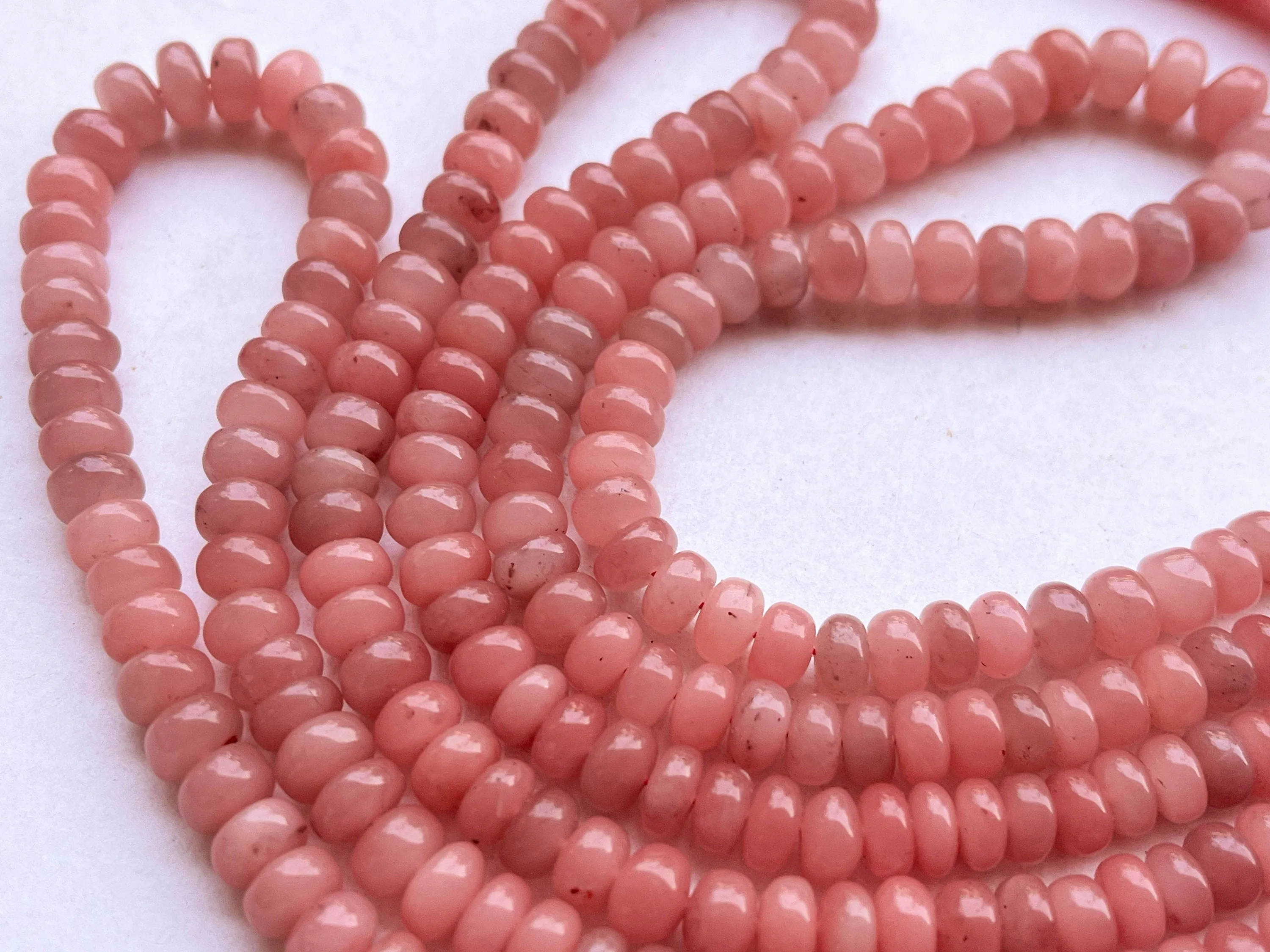 Guava Quartz Smooth Rondelle Shape Beads | 6MM to 9MM  |16 Inch