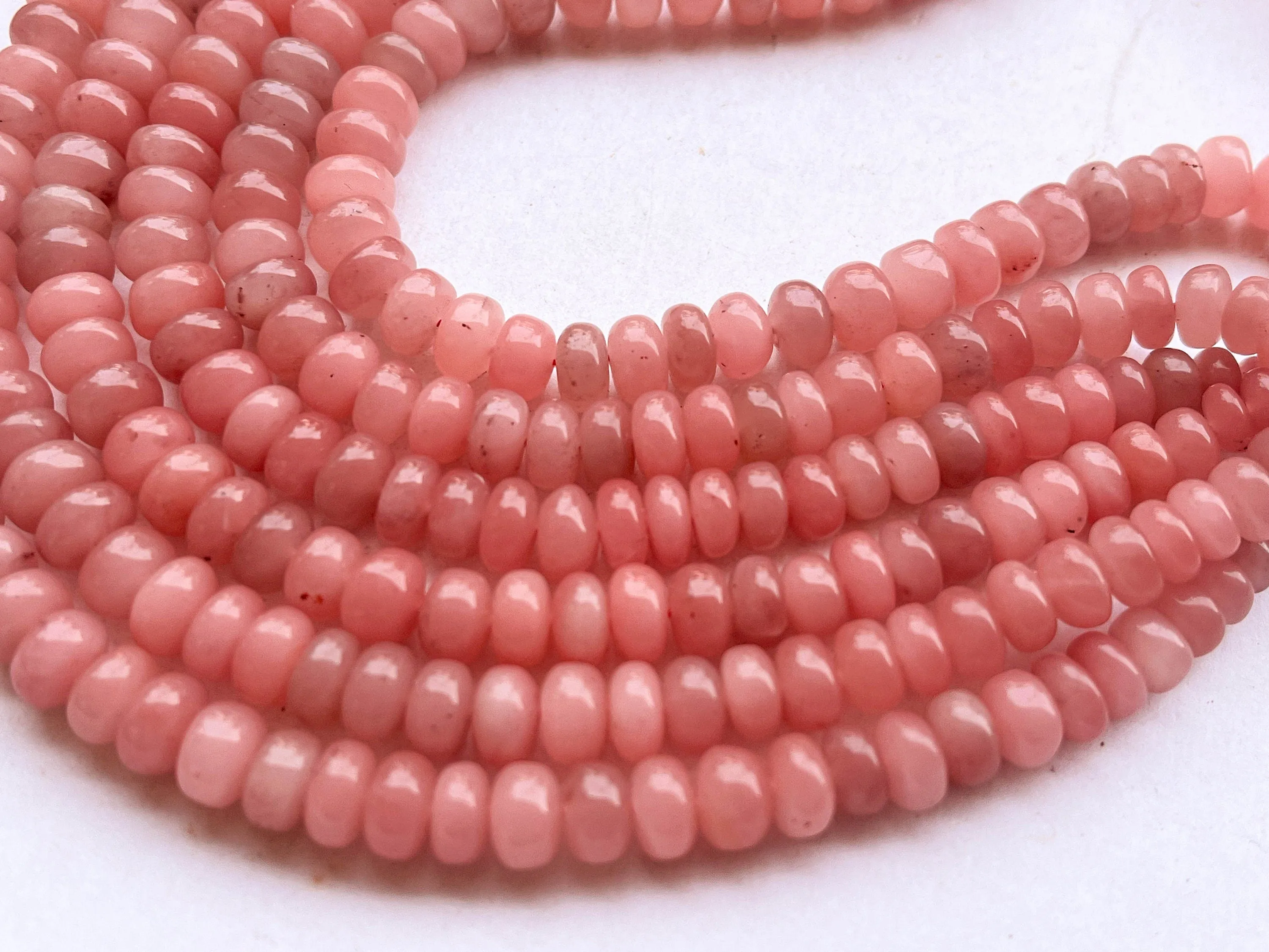 Guava Quartz Smooth Rondelle Shape Beads | 6MM to 9MM  |16 Inch