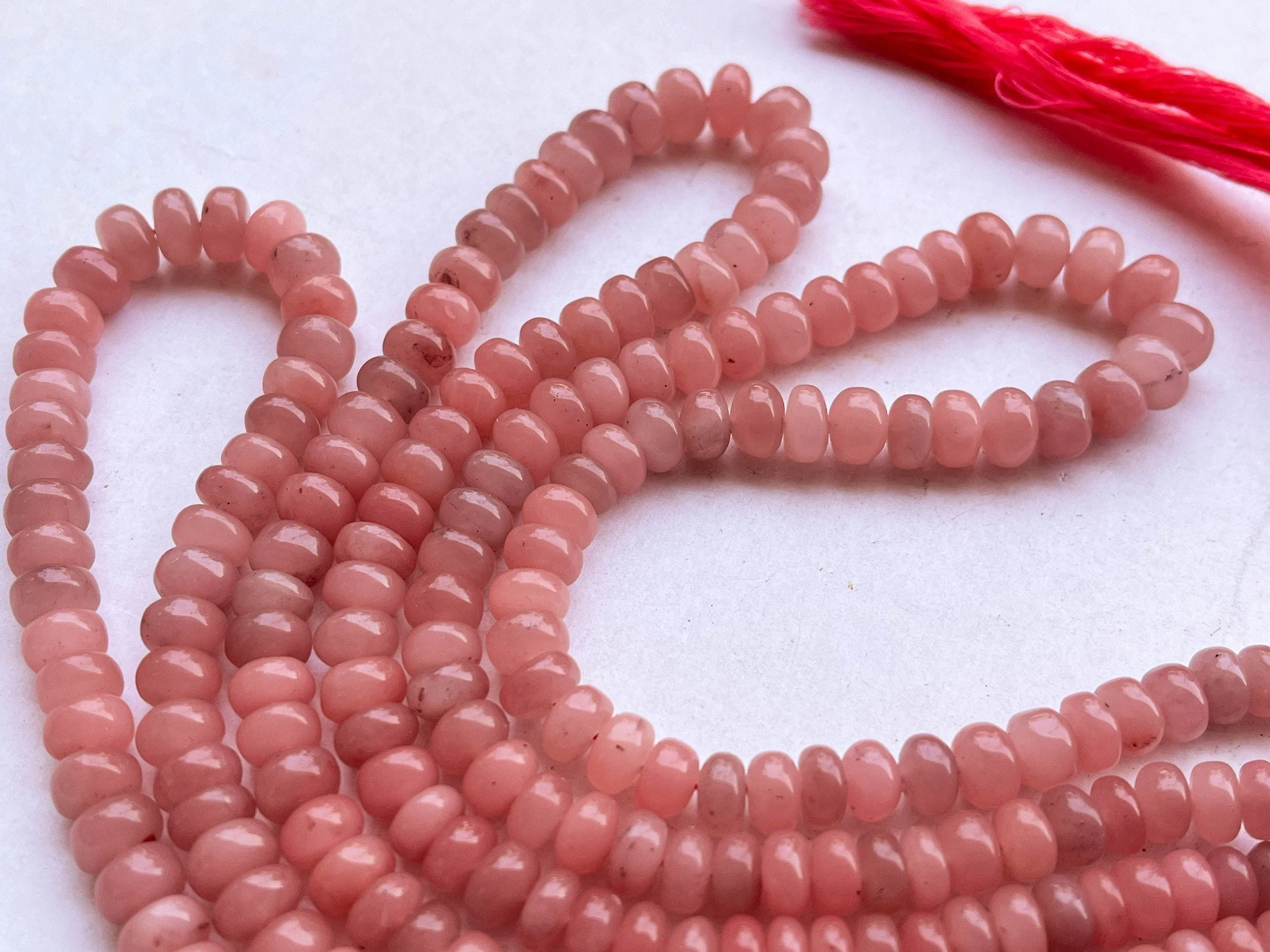 Guava Quartz Smooth Rondelle Shape Beads | 6MM to 9MM  |16 Inch