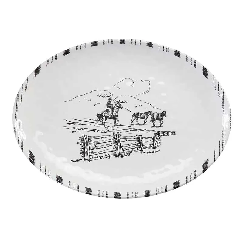 Hi End Accents Ranch Life Melamine Serving Platter