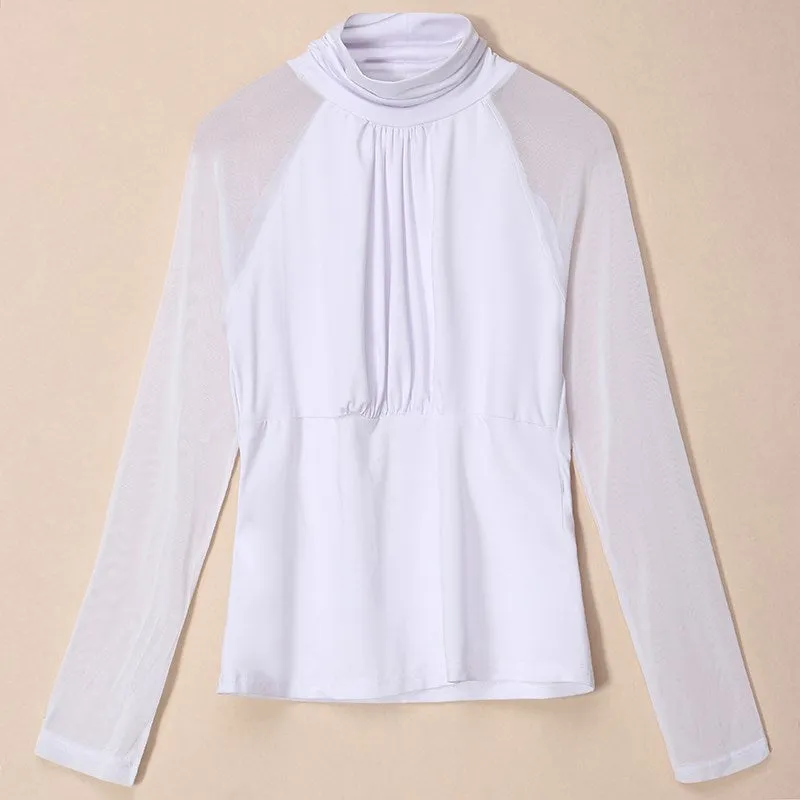 High Collar Grenadine Top