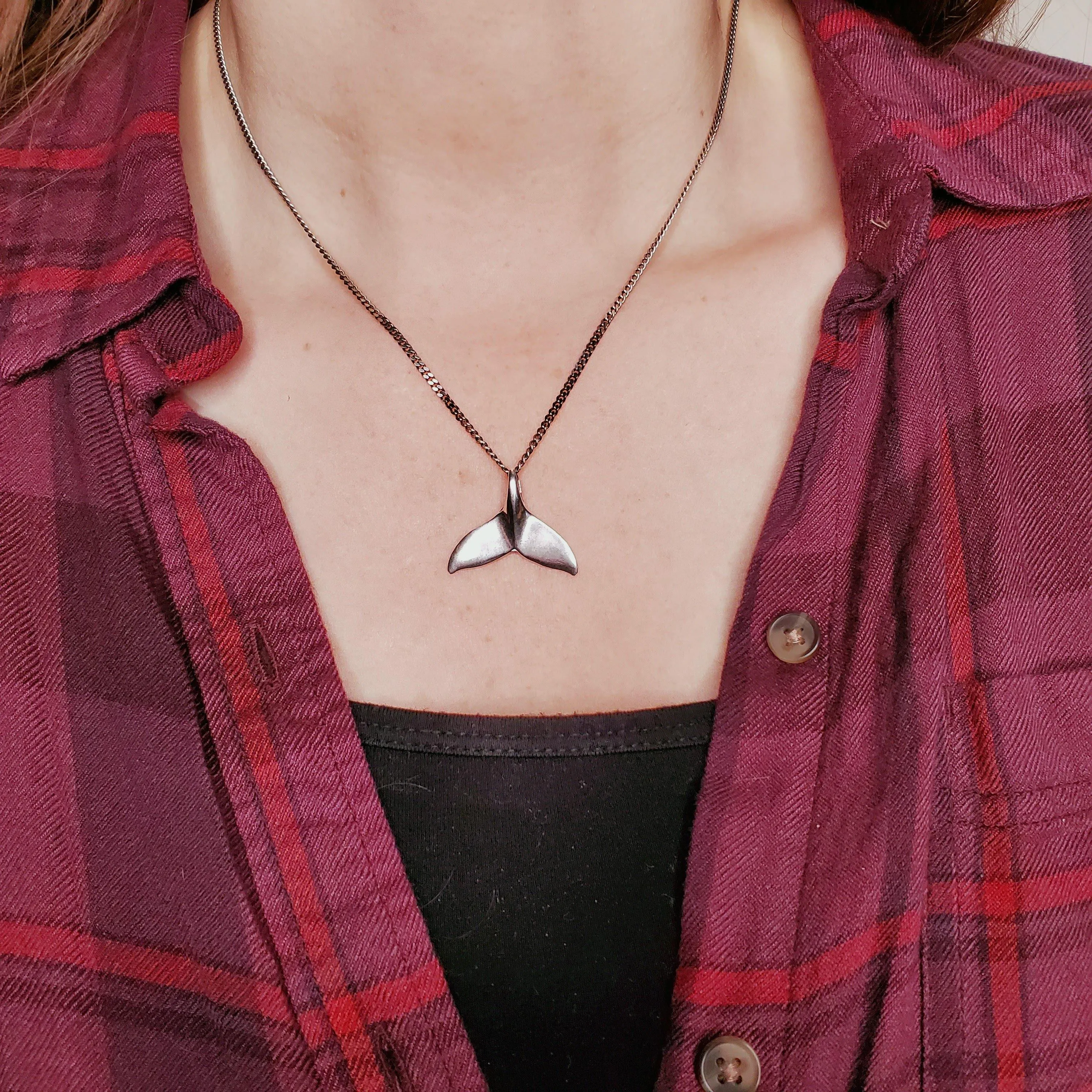 Humpback Whale Fluke Necklace Whale Tail Pendant