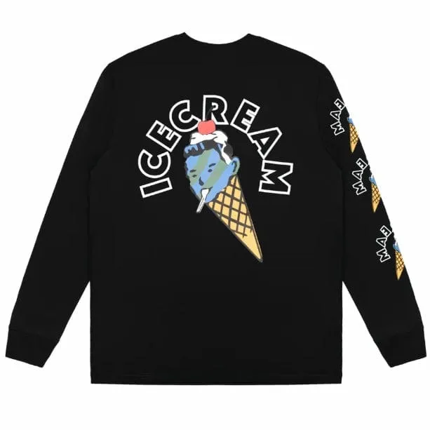 Ice Cream Cone Man Long Sleeve Knit (Black) 431-7309