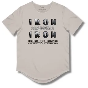 Iron Sharpens Iron Curved Hem T Shirt - Cool Grey / Heather - American Silver