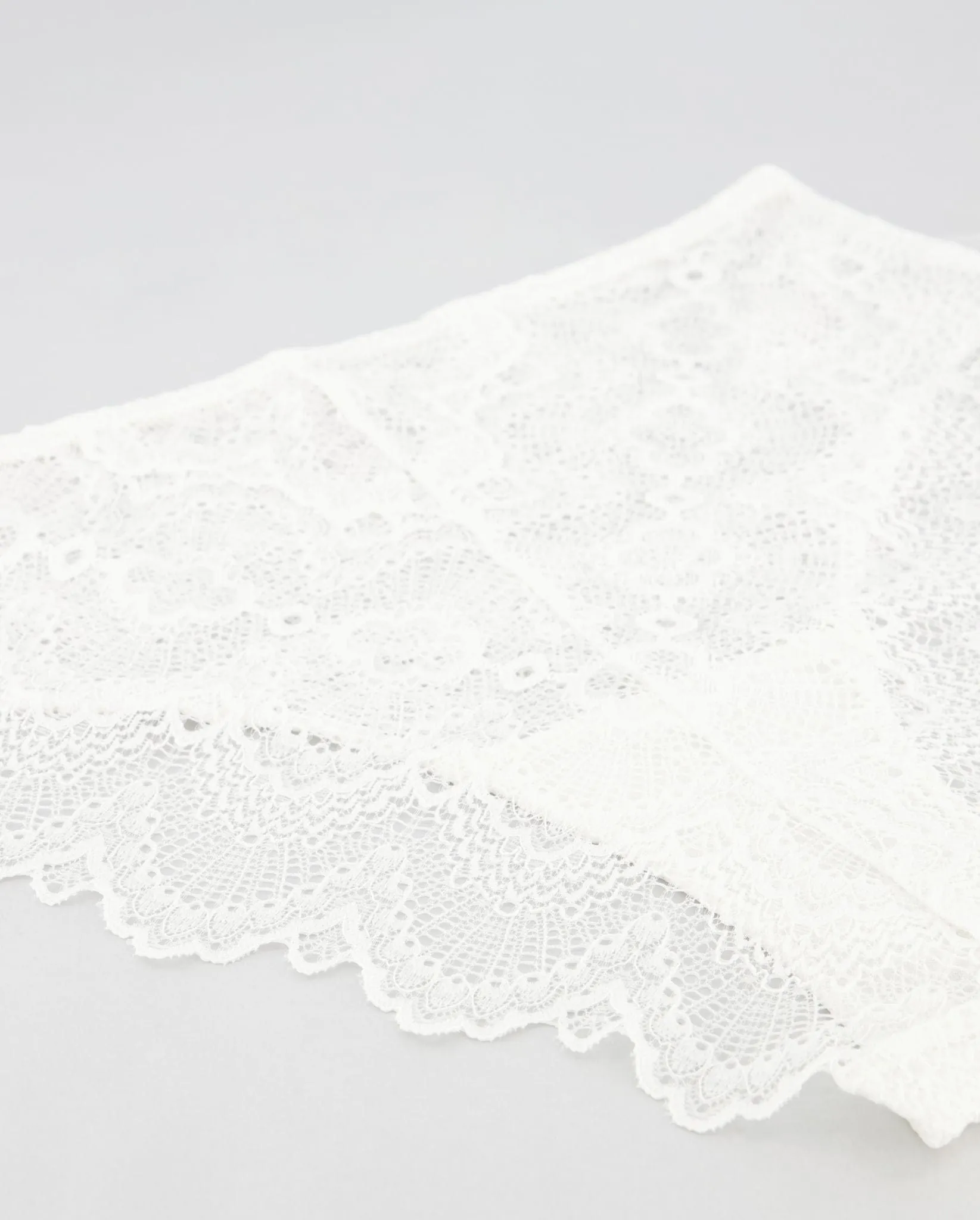 Lace High Cut Briefs Off White