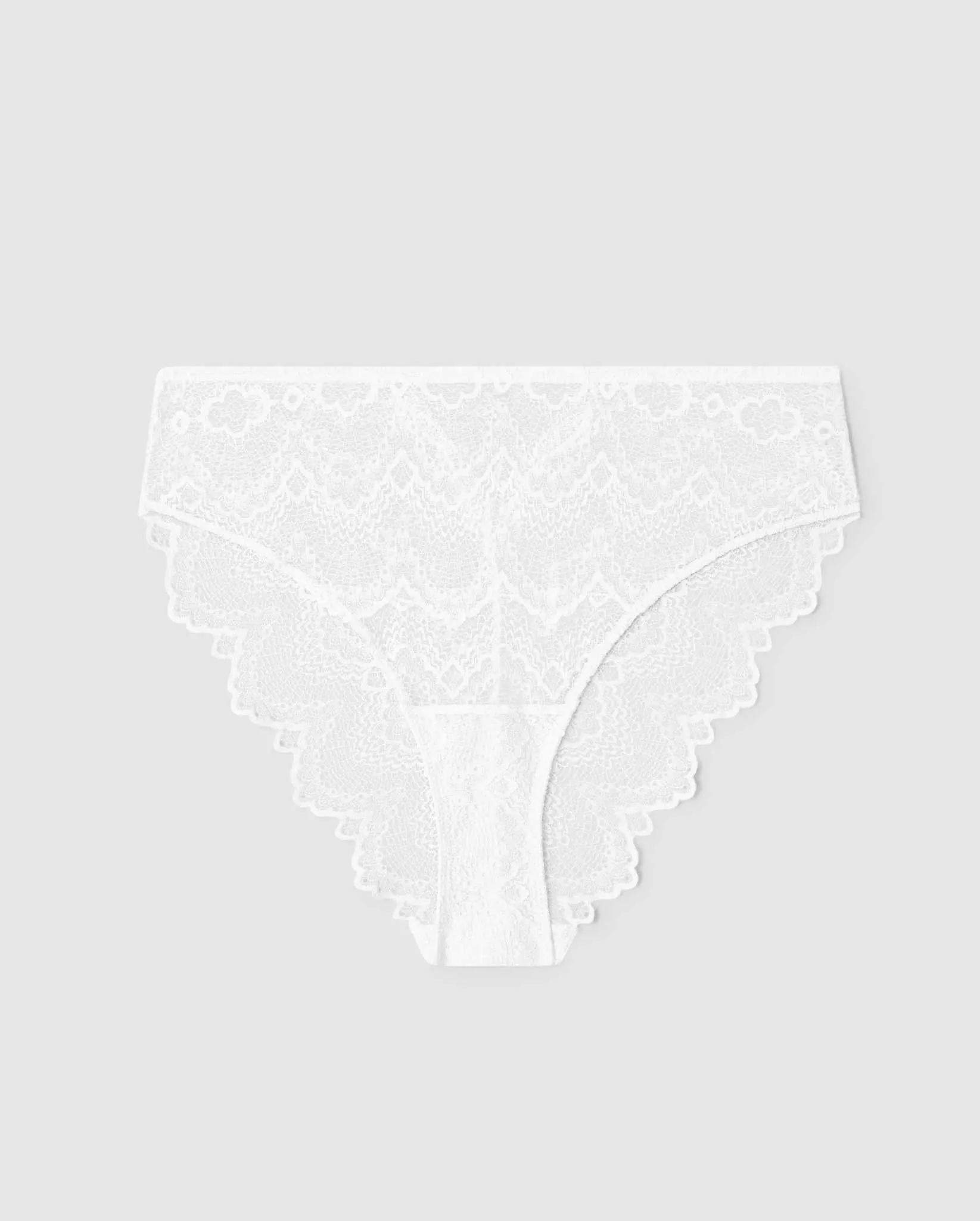 Lace High Cut Briefs Off White