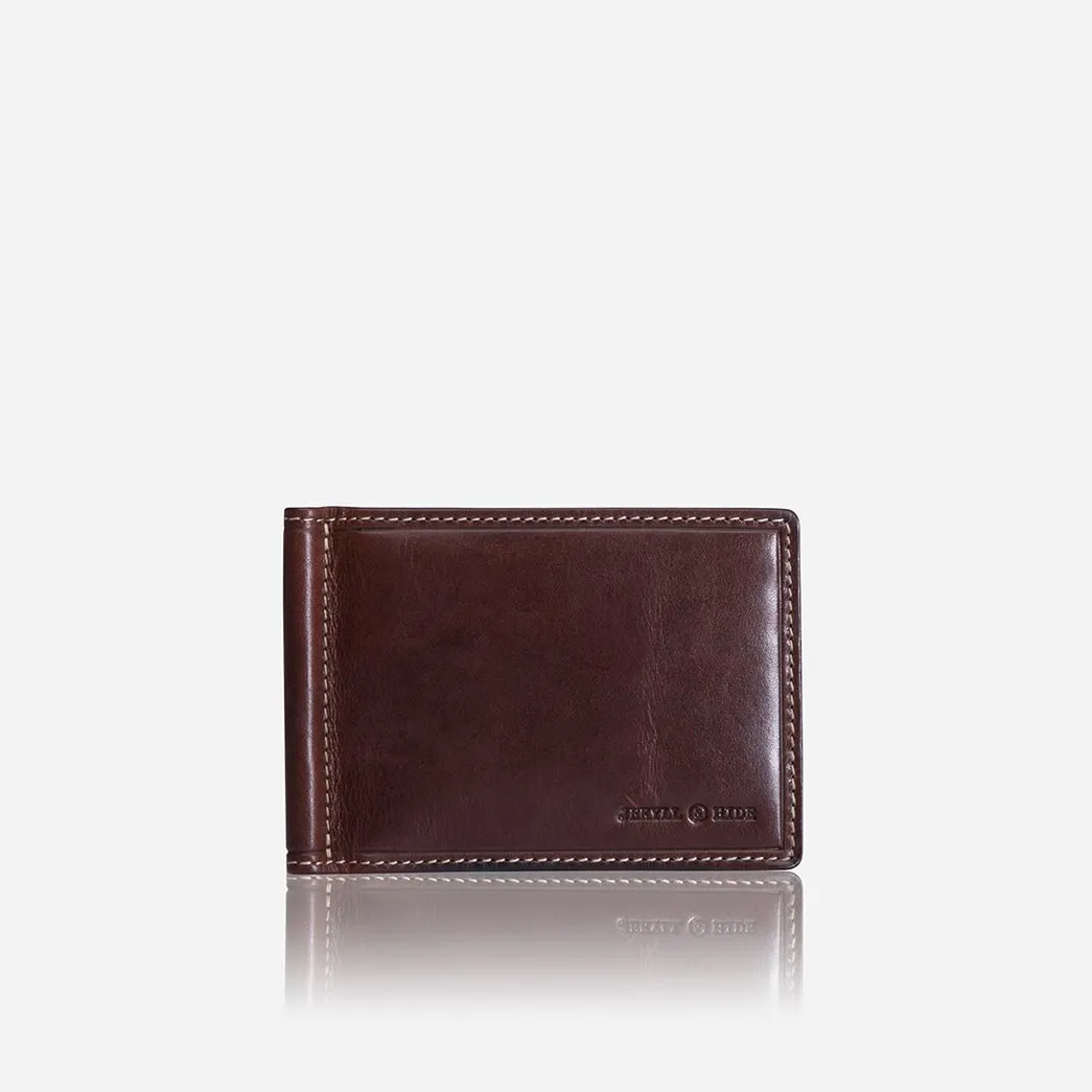 Leather Money Clip Wallet, Coffee