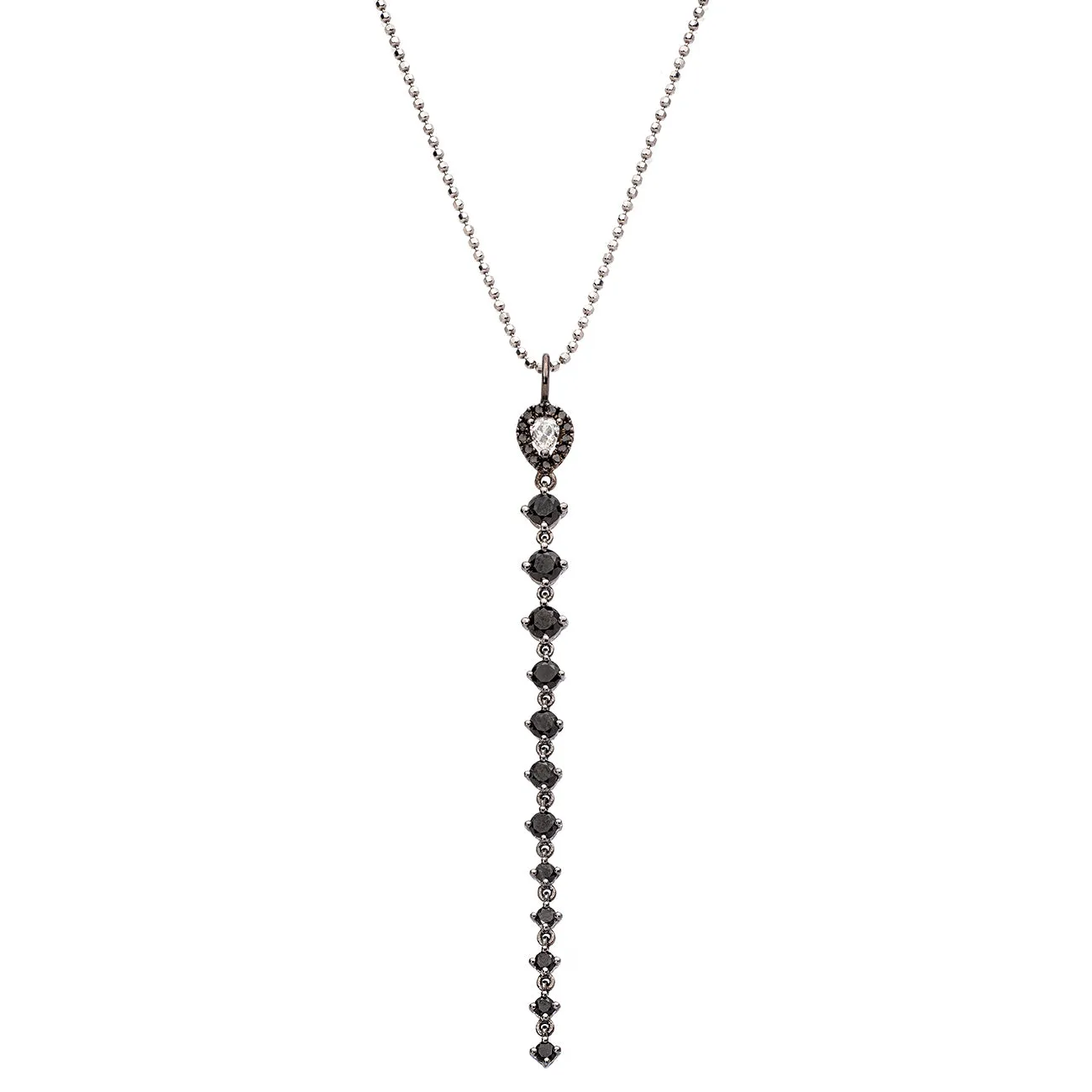 Leigh Pendant Silver Black Diamonds