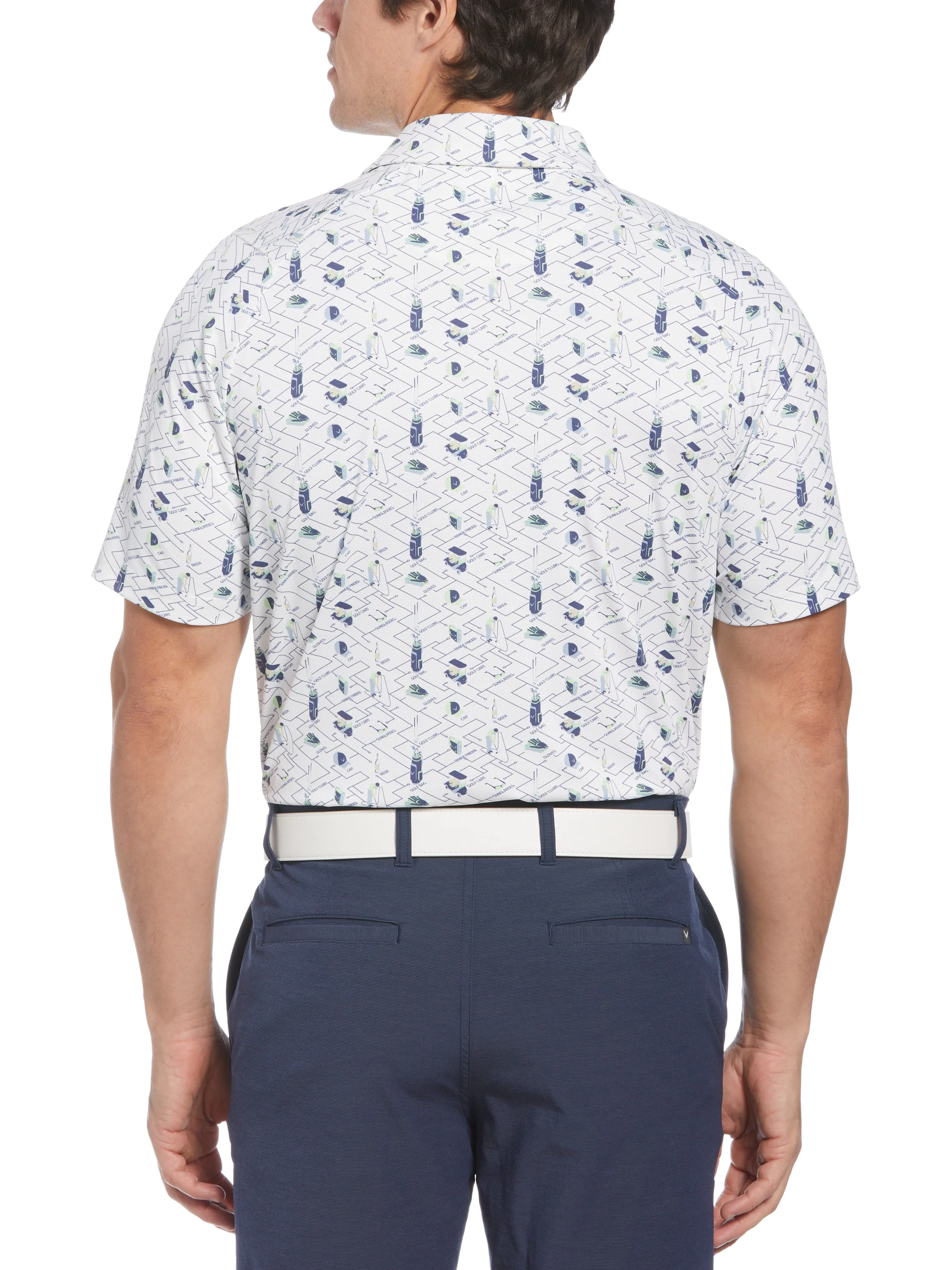 Mens Golf Essentials Print Polo