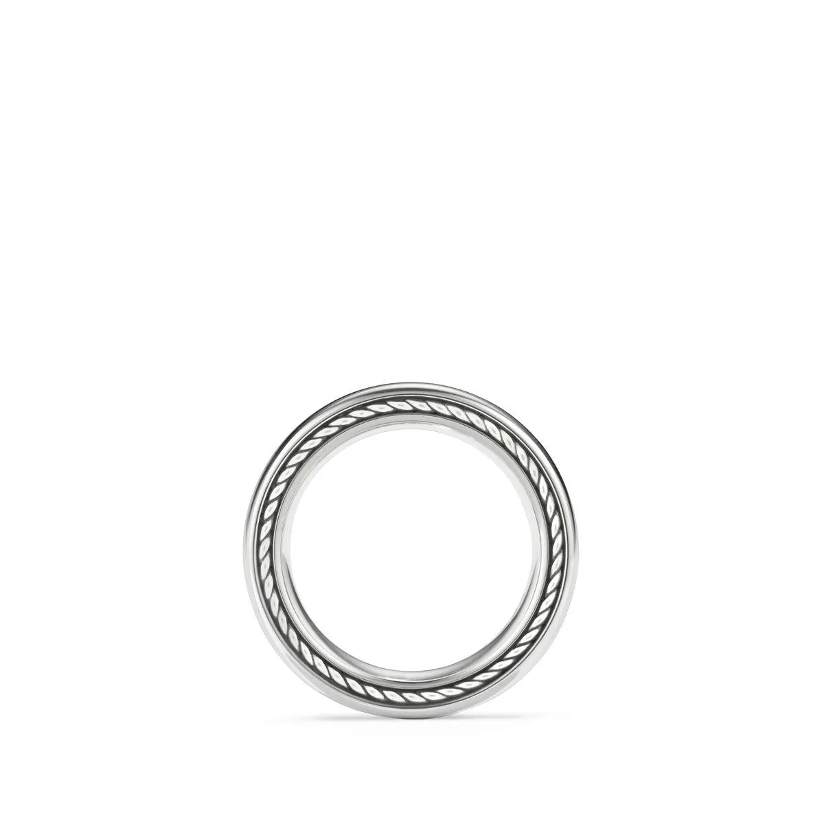 Mens Streamline Band in Sterling Silver 6MM