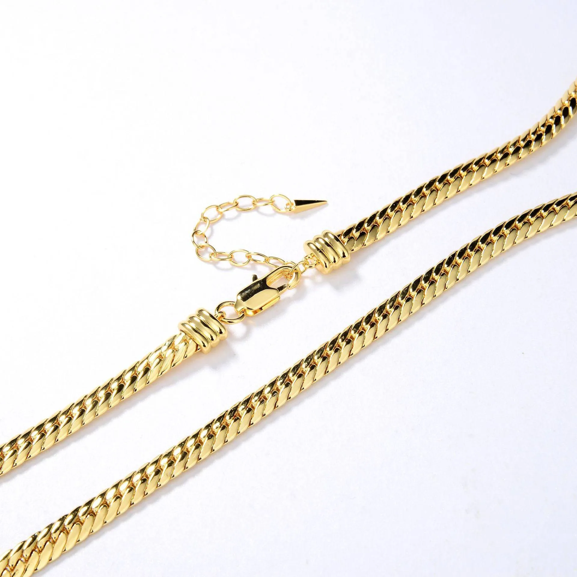 Modern Design Flat Snake Chain Bracelet and Necklace (Purchase Individually)