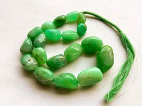 Natural Chrysoprase Smooth Tumble Shape Beads, 15 inch