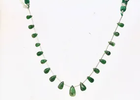 Natural Zambian Emerald Smooth teardrops