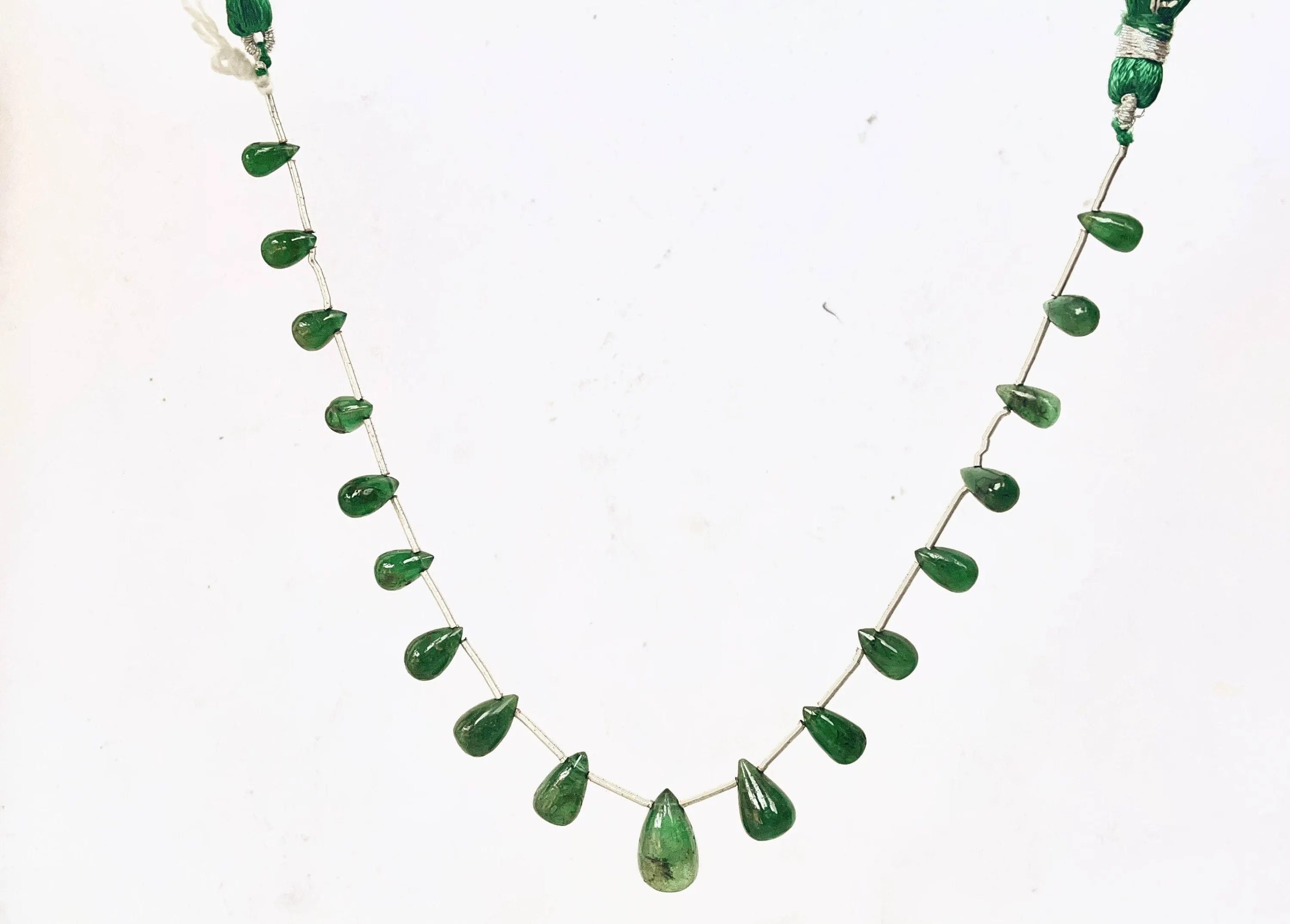 Natural Zambian Emerald Smooth teardrops