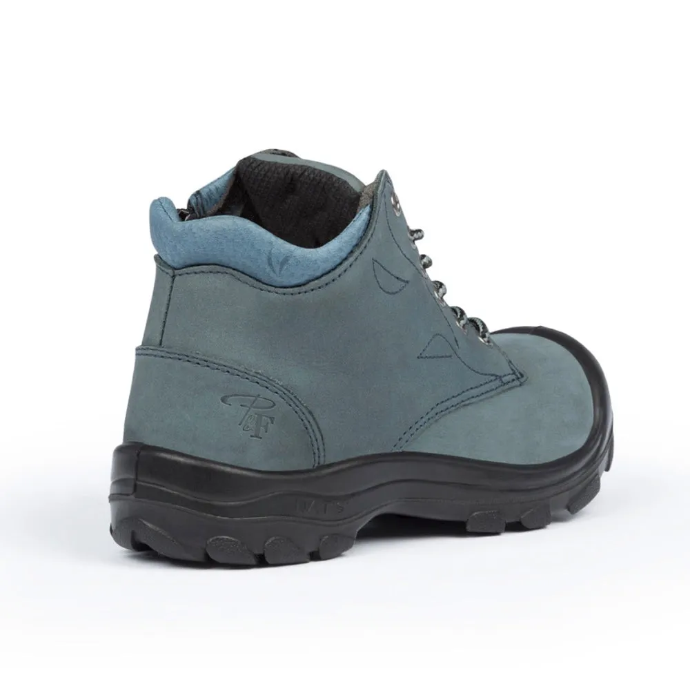 P&F S556B Women's 6 Steel Toe Work Boot With Side Zip - Marine