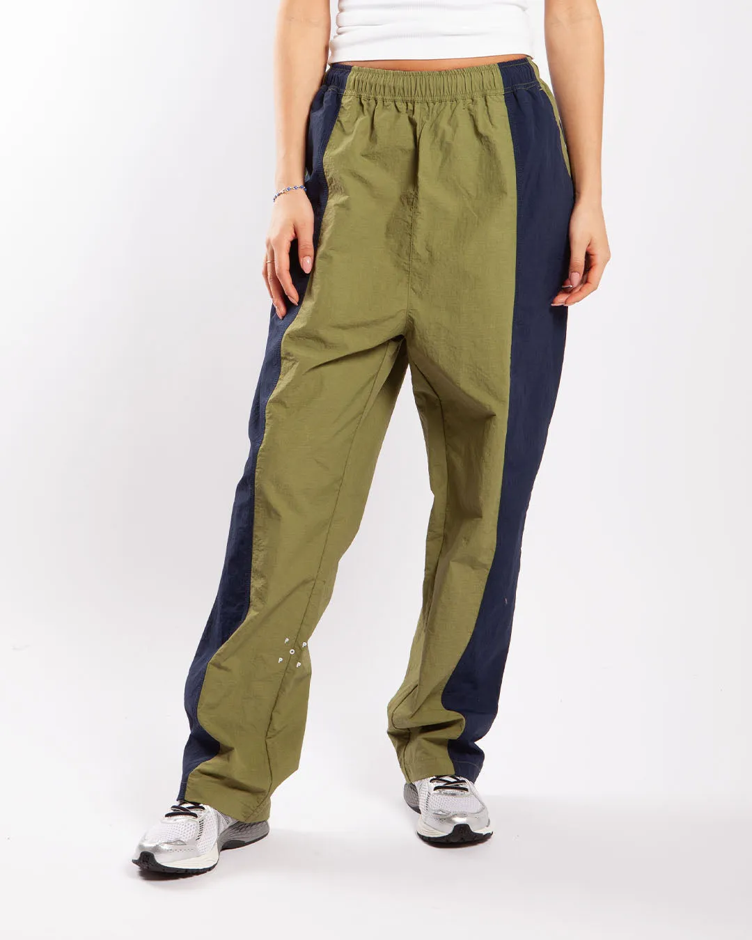 POP Trading Company Two Tone Football Pant Loden Green/Navy