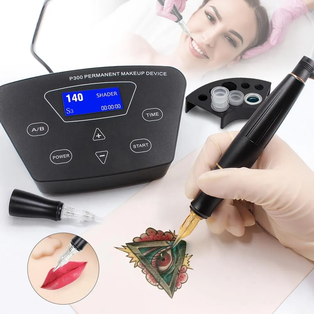 Rotary Tattoo Machine Pen Set Tattoo Kit Permanent Makeup Machine Eyebrow Tattoo Pen Gun Machine PMU Machine Pen